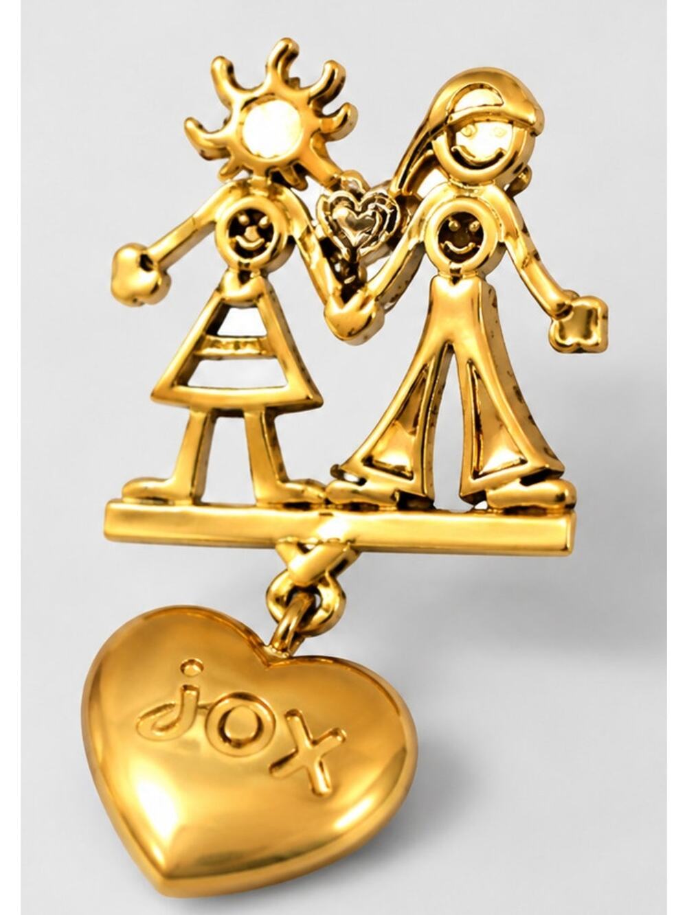 Vintage Danecraft Sweetheart Brooch Pin- Kids Heart, 2.25" Figural Pin go-